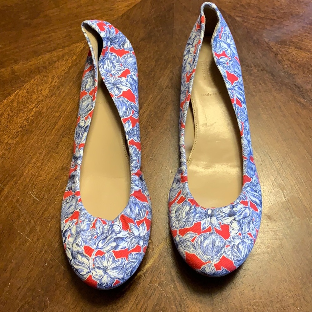 J. Crew Fabric Flats with Leather Lining